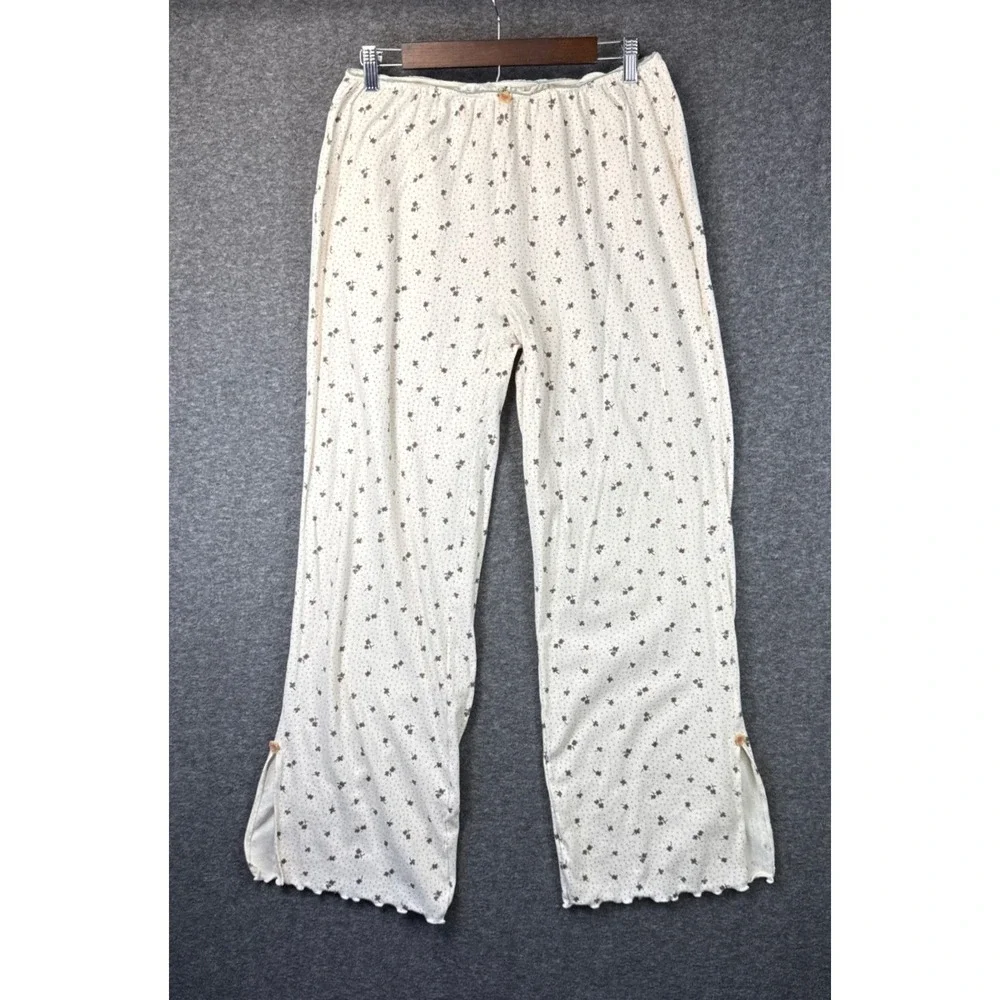 Free People Intimately Pajama Set Size L Floral Pointelle Cami & Pants Sleepover